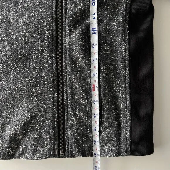 Splendid Womens Size Small Moto Coat biker jacket Gray Black Mock Neck NWT - Picture 12 of 13